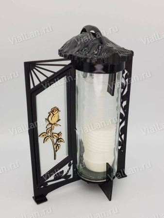 Лампада Стеклянная Witraz 1 (материал Стекло+Пластик, цвет Черный) в упаковке 6 штук  арт:2045