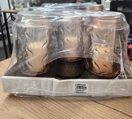 Лампада стеклянная Роза (размер 25х11, корпус Прямоугольный, колба цветное стекло, пластик бронза, в упаковке 8 шт.)арт:2490