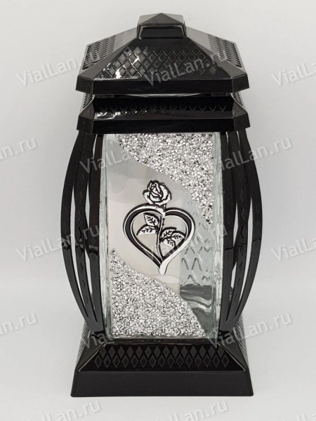 Лампада стеклянная Сердце Prima 1 (материал Пластик+Стекло, цвет Черный, в упаковке 6 штук) арт:1986