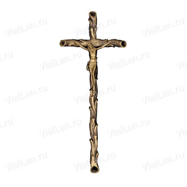 Крест K25 P3 (47*20, Бронза, цвет Темное золото, Католический) арт:850