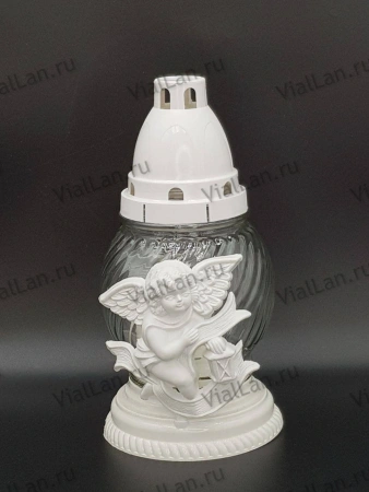 Лампада стеклянная 187 (материал Пластик+Стекло,  цвет белый) в упаковке 8 штук  арт:1951