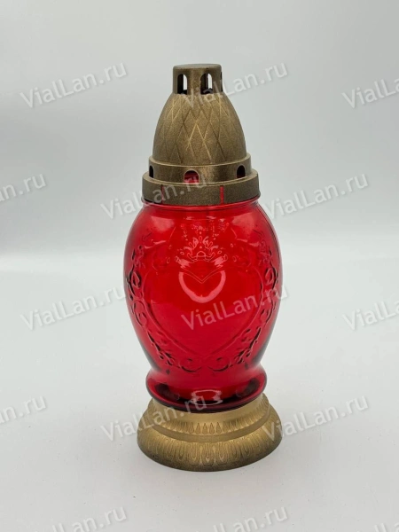 Лампада стеклянная Сердце микс (размер ""х""х"", корпус овал, колба прозрачное цветное стекло, пластик бронза, Сердце, в упаковке 11 шт.) арт:2030