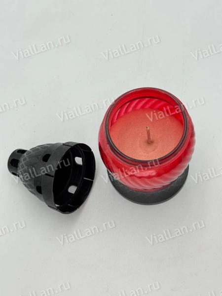 Лампада стеклянная Микс 5 Znicz (размер ""х""х"", корпус шаровидный, колба цветное стекло, пластик Черный, в упаковке 16 шт.) арт:2025