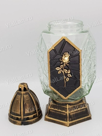 Лампада Стеклянная Castel (материал Стекло+Пластик, цвет Золото) в упаковке 6 шт. арт:2049