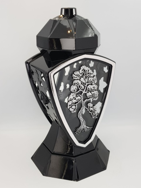 Лампада стеклянная Щит серебро Bis (размер 39х20х20, корпус трапецевидный, колба плоское прозрачное стекло, пластик черный, Дерево серебро, в упаковке 6 шт.)арт:2552