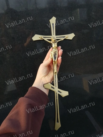Крест KP4 P4 (41*16, Бронза, цвет Темное золото, Православный) арт:819