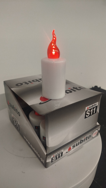 Свеча лампады электрическая S11 345 красная (11*4, Время горения 30 дней, в упаковке 12 шт.) арт:2456